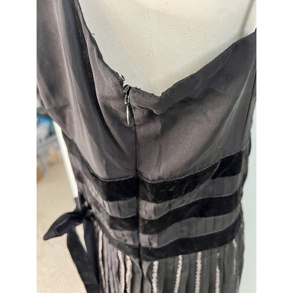 NWT Ann Taylor Loft Black Midi Cocktail Dress SZ 16 Whimsigoth - Picture 4 of 9